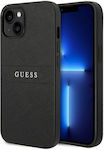 Guess Saffiano Strap Umschlag Rückseite Synthetisches Leder / Silikon Schwarz (iPhone 14 Plus) GUHCP14MPSASBBK