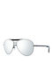 Web Unisex Sunglasses with Black Metal Frame and Silver Mirror Lens WE0281 02C