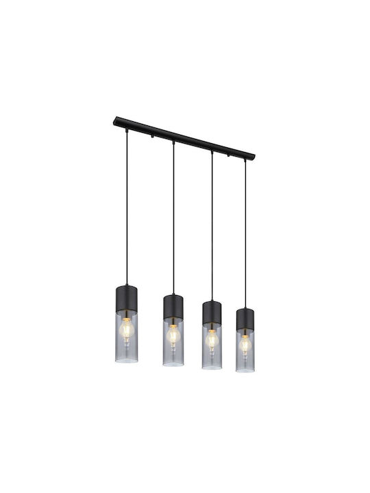 Globo Lighting Annika Suspendat Candelabru Calea ferată pentru 4 Becuri E27 Negru