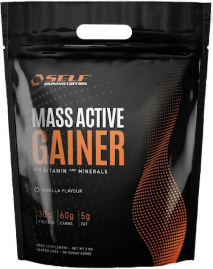 Self Omninutrition Mass Active Gainer Pouch Πρωτεΐνη Ορού Γάλακτος Χωρίς Γλουτένη με Γεύση Βανίλια 2kg