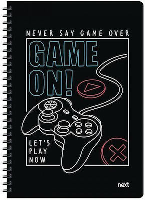 Next Spiral Notebooks Ruled A4 70 Sheets 2 Subjects Trends Game Black 3pcs