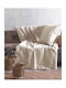 Rythmos Luna Three-Seater Sofa Throw 2 Sides Jacquard 180x280cm Beige
