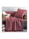 Rythmos Luna Three-Seater Sofa Throw 2 Sides Jacquard 180x280cm Burgundy