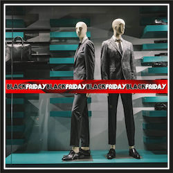 Αυτοκόλλητο Βιτρίνας "B. Friday" - Line - Black/Red