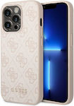 Guess 4G Metal Logo Задна корица Пластмаса Розов (iPhone 14 Pro Max - iPhone 14 Про Макс) GUHCP14XG4GFPI