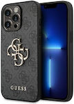 Guess 4G Big Metal Logo Plastic Back Cover Gray (iPhone 14 Pro Max)