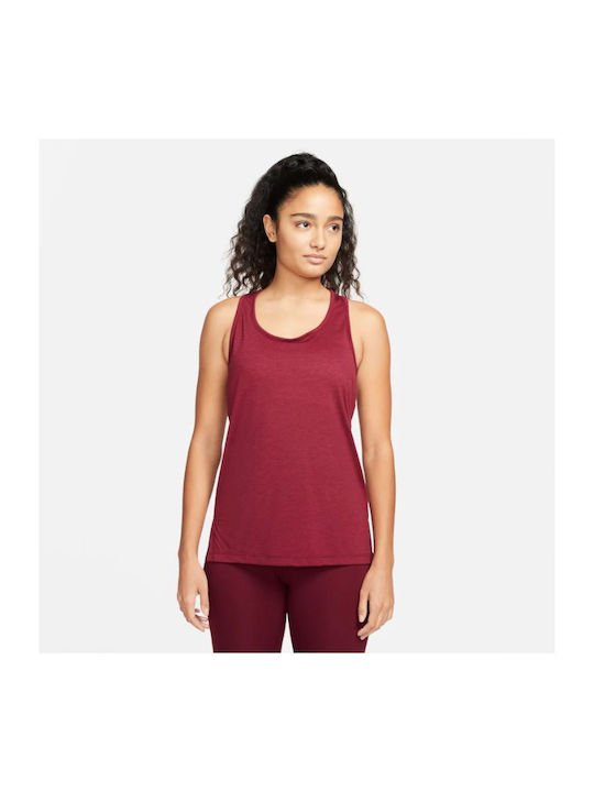 Nike Yoga Damen Sportlich Bluse Ärmellos Rot