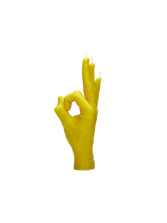 Candlehand Διακοσμητικό Κερί Oκ Κίτρινο 350gr