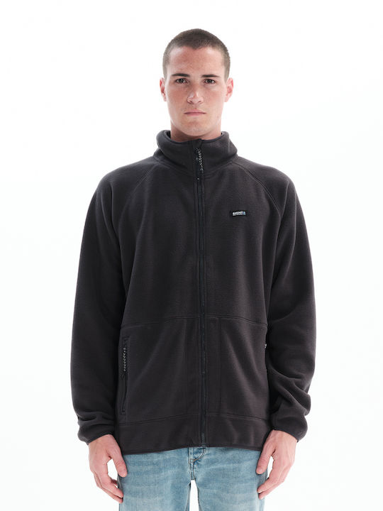 Basehit Ανδρική Ζακέτα Fleece Ebony