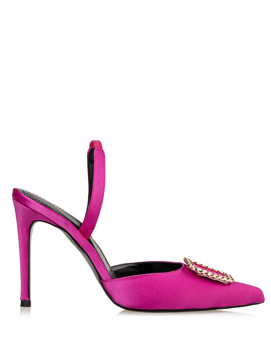 Envie Shoes Μυτερές Γόβες με Τακούνι Στιλέτο & Λουράκι Ροζ