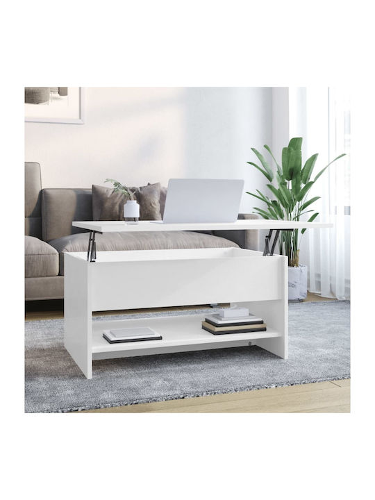 Rectangular Central Wooden Coffee Table with Li...