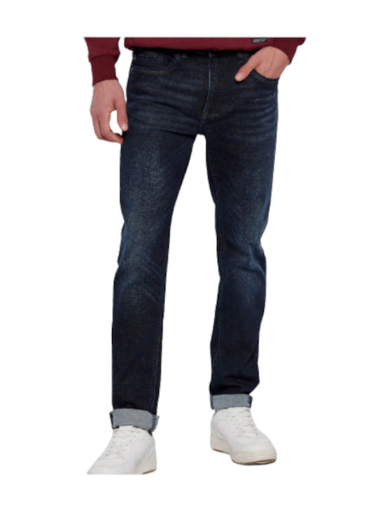 Men's Jeans Pants Elastic with Slim Fit Dk Blue
