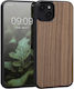 KWmobile Wooden Back Cover Lemn Maro închis (iPhone 14 Plus)
