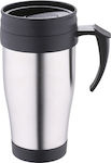 Bergner Glass Thermos Stainless Steel Silver 400ml with Mouthpiece and Handle