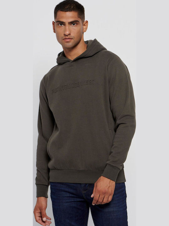Funky Buddha Sweatshirt with Hood Khaki
