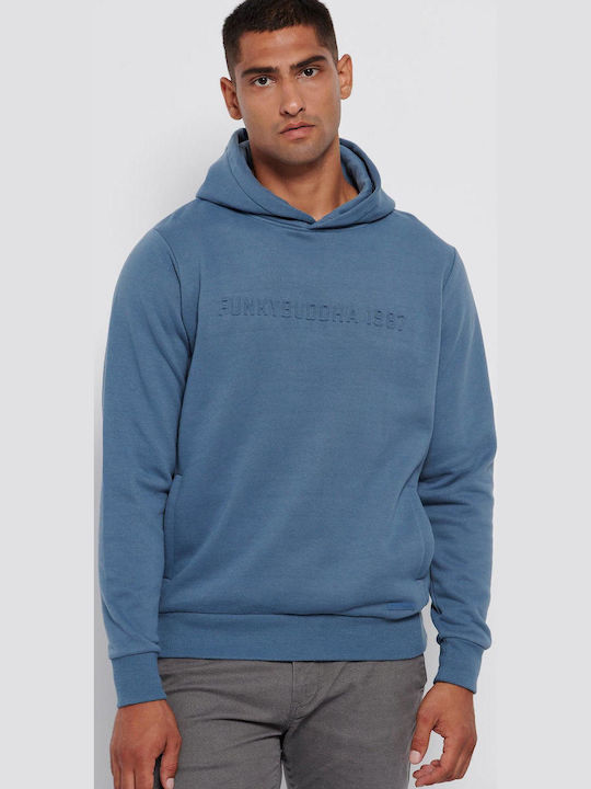 Funky Buddha Sweatshirt with Hood Dusty Blue