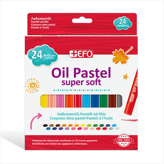 +Efo Oil Pastels Super Soft 10mm 24colours 325424