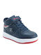 Rebound Vintage Kids Sports Shoes Basketball with Hoop & Loop Closure Blue