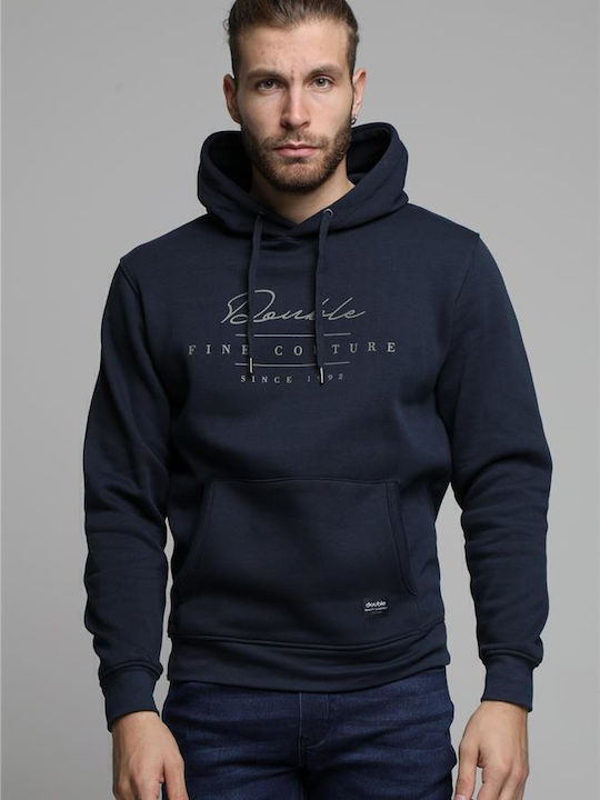 Double Sweatshirt Für Herren Mit Kapuze Marineblau