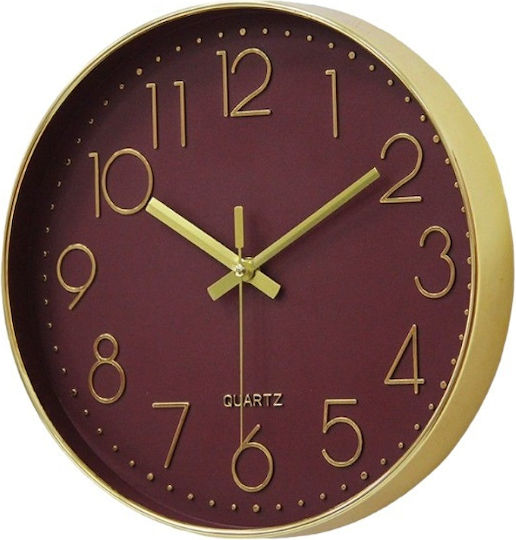 Etoile Wanduhr Kunststoff Burgundisch Ø30cm