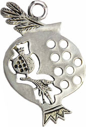 Kostibas Fashion Metallic Pendant Motif for Jewelry in Shape Pomegranate from Silver 4.8x3cm. Set 25pcs 3810-2196