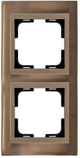 Eurolamp Switch Frame 2 Positions Vertical Installation in Bronze Color 152-10821
