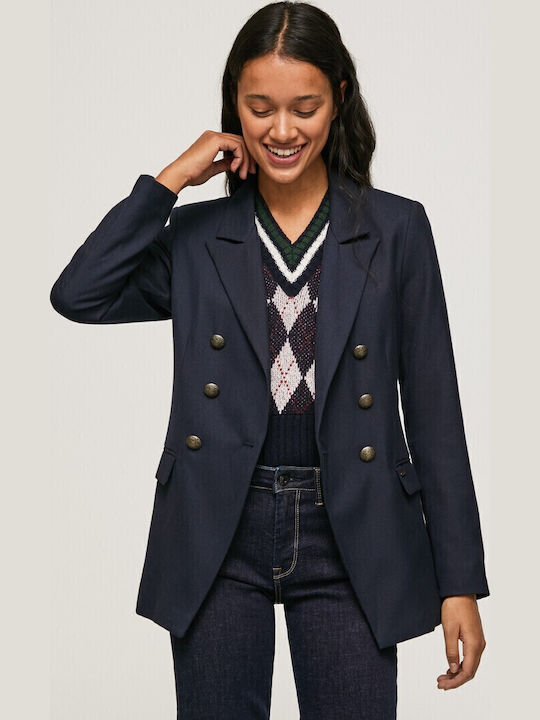 Pepe Jeans Amelia Γυναικείο Σακάκι Navy Μπλε