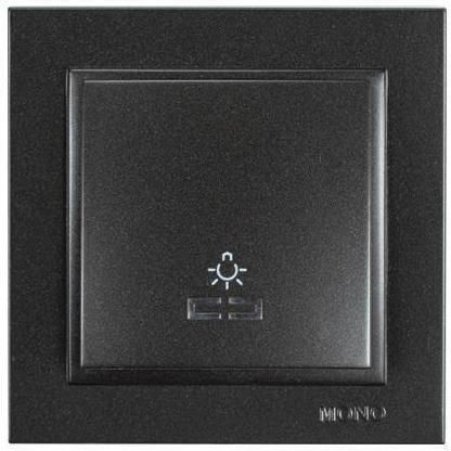 Eurolamp Complete Wall Push Staircase Button with Frame Black 152-10310