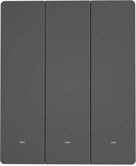 Sonoff M53c80 Χωνευτός Διακόπτης Τοίχου Wi-Fi Τριπλός με Πλαίσιο Γκρι