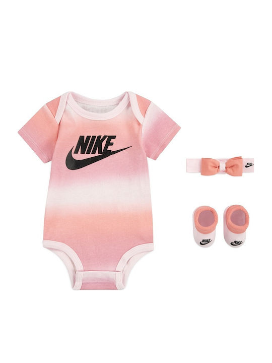 Nike Σετ Κορμάκι με Αξεσουάρ Ροζ 3τμχ