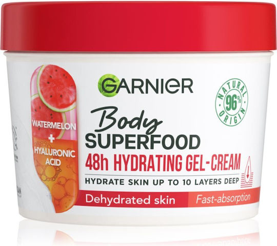 Garnier Superfood 48H Pepene verde și hialuronic Crema hidratant pentru corp cu Acid hialuronic pentru toate tipurile de piele 380ml