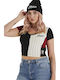 Gems Γυναικείο Καλοκαιρινό Crop Top Βαμβακερό Κοντομάνικο Ριγέ Πολύχρωμο