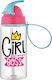 Sidirela Kids Water Bottle Plastic with Straw N...