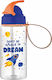 Sidirela Space Kinderflasche Kunststoff mit Strohhalm Auslaufsicher Sonic Space 500ml