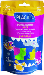 Plac Control Dental Flossers Kids 6+ Jahre Zahnseide mit Griff 16Stück