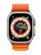 Apple Watch Ultra Titanium 49mm Αδιάβροχο με eSIM και Παλμογράφο (Orange Alpine Loop Large)