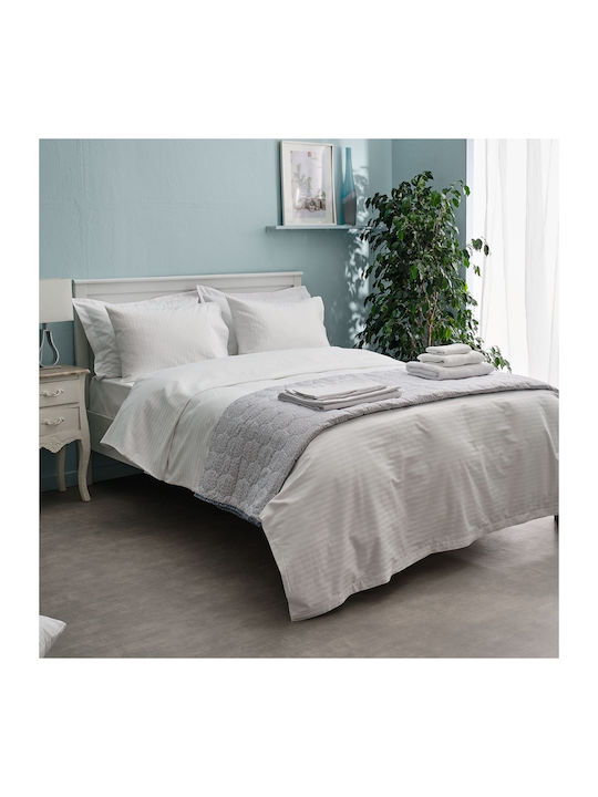 Charalambidis Textiles Duvet Cover Double 200x240 Stripe White