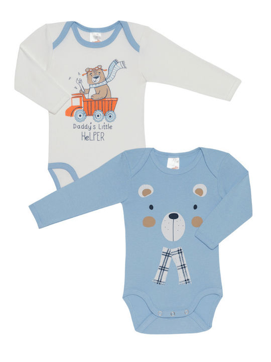 Minerva Daddy's Little Helper Long-Sleeved Light Blue 2pcs