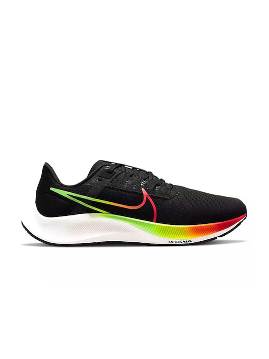 Nike Air Zoom Pegasus 38 Ανδρικά Αθλητικά Παπούτσια Running Black / Green Strike / Total Orange / Volt