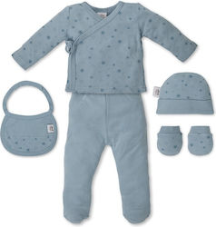 Interbaby Set de Haine pentru Nou-născut Duendes Del Polvo pentru Băiat Blue pentru 0-6 luni 5buc