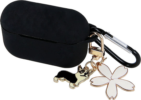 TelForceOne Pendant And Carabiner Silicone Case With Hook in Black for Apple AirPods Pro