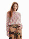 Desigual Women's Long Sleeve Sweater Cotton Pink