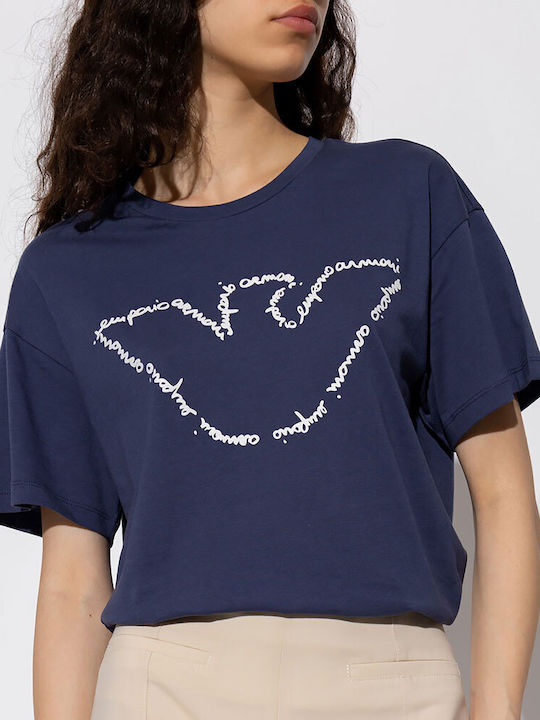 Emporio Armani Γυναικείο T-shirt Navy Μπλε με Στάμπα