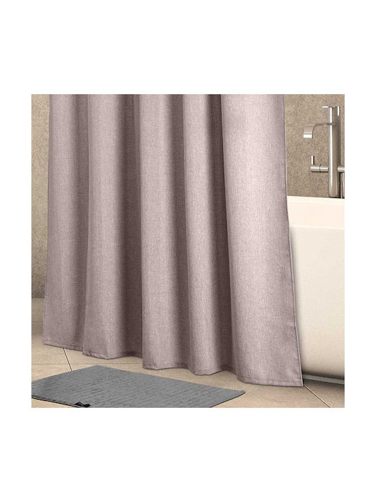 Fieldcrest Linen-Look Bathroom Curtain 180cmX200cm LIGHT PUCE