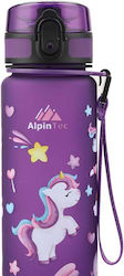 AlpinPro Unicorn Kinder Trinkflasche Einhorn Kunststoff Lila 500ml