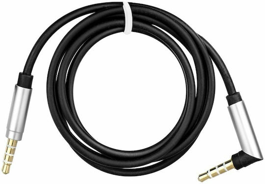 3.5mm Jack Cable Audio TRRS 3.5mm Male - 3.5mm Male Black 1m With Gold Plated Terminals 432740