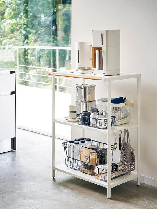 Yamazaki Kitchen Rack Metallic 3 Tiers White 60x46.5x90cm