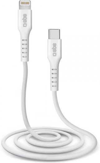 SBS USB-C to Lightning Cable Λευκό 1m (TECABLELIGTC1W)
