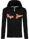 Kids Sweatshirt Cardigan with Hood and Pockets Black Lamonty
