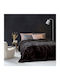 Nima Coperta Velvet Double Blanket 220x240cm Black / Anthracite